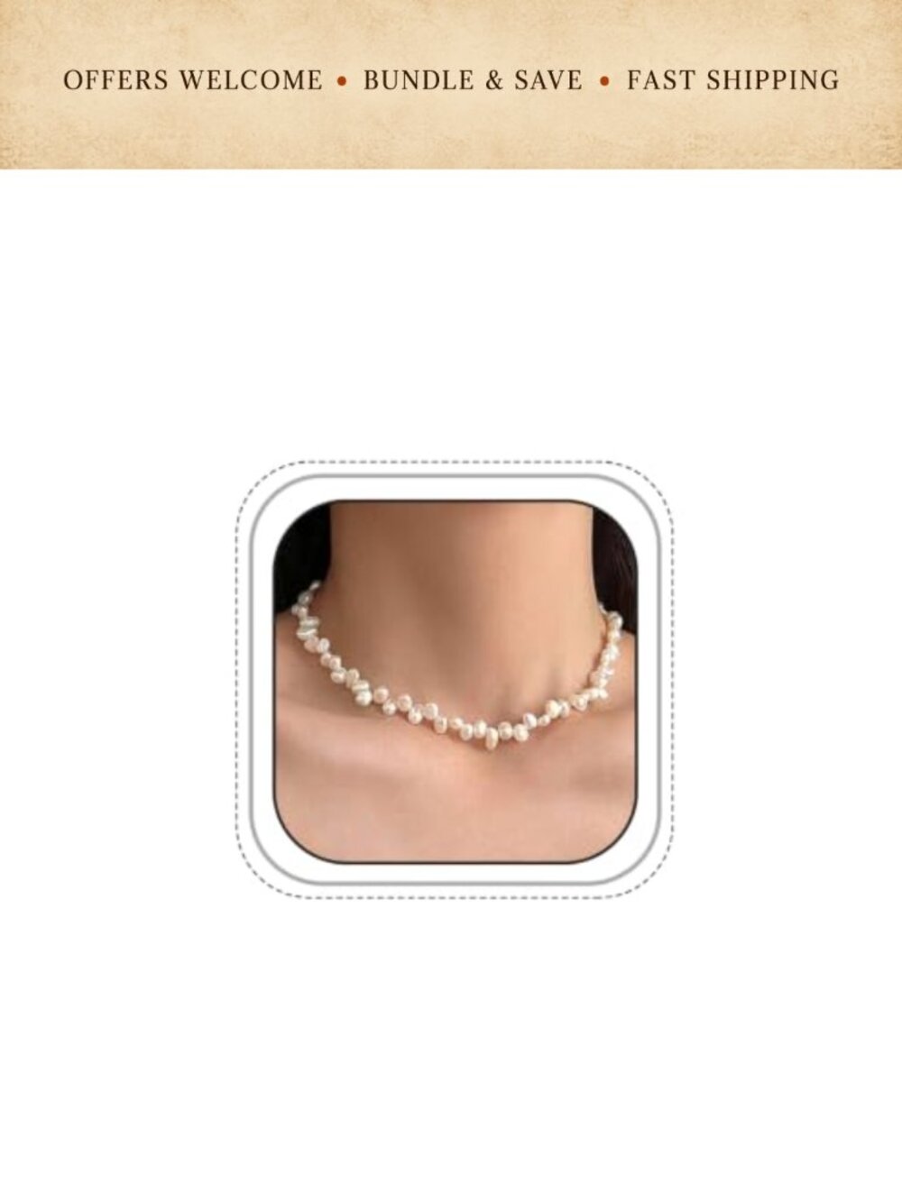 Baroque Pearl Choker Necklace Beaded Statement Jewelry for Party Prom